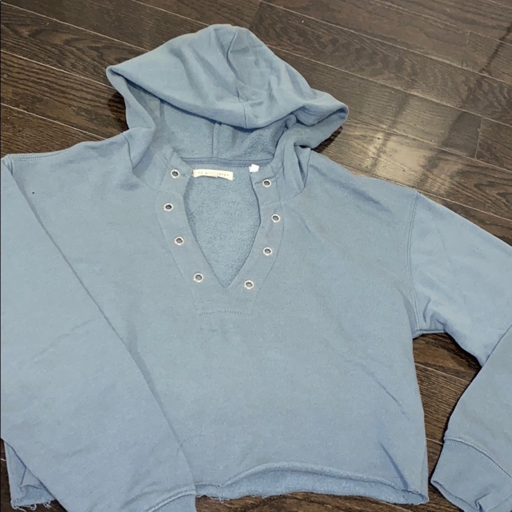 Gray cropped hoodie